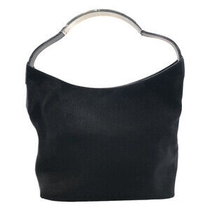 Gucci metal handle shoulder bag black